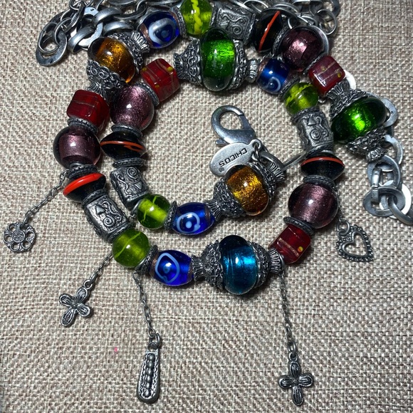 Chico's Lampwork Glass Chain Belt - Picture 5 of 8